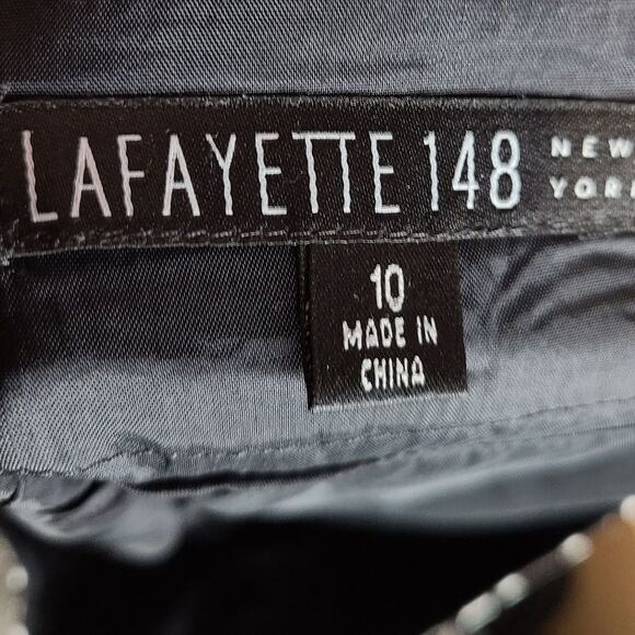 Lafayette 148 Gray Skirt Size 10 Silky Patterned Midi - Picture 7 of 7